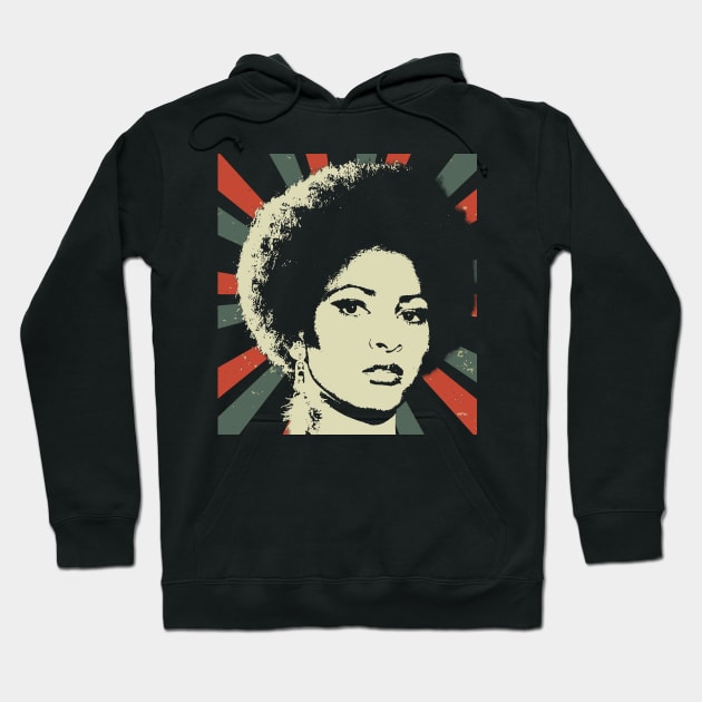 Pam Grier || Vintage Art Design Hoodie by Setipixel